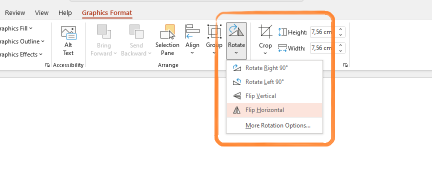 flip images in PowerPoint 9