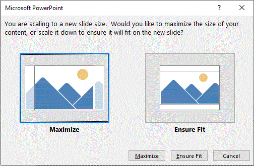 change powerpoint slide format: it's important to scale pictures