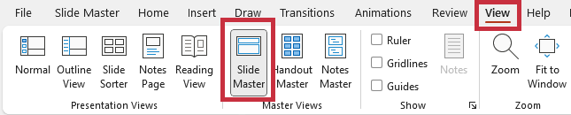 insert powerpoint slide master into your presentation