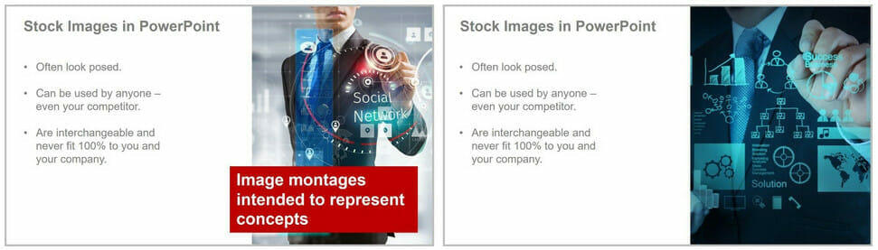 No to Stock images: Appear staged