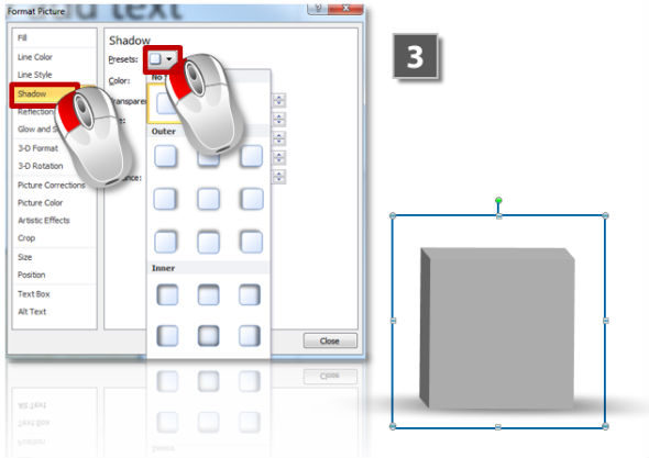 How to add shadows to 3D objects (step 3)