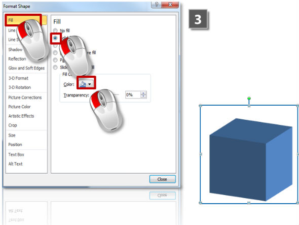 How to color 3D objects (step 3)