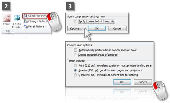 How to compress images in PowerPoint (step 2)