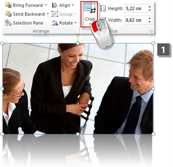 Crop images in PowerPoint (step 1)