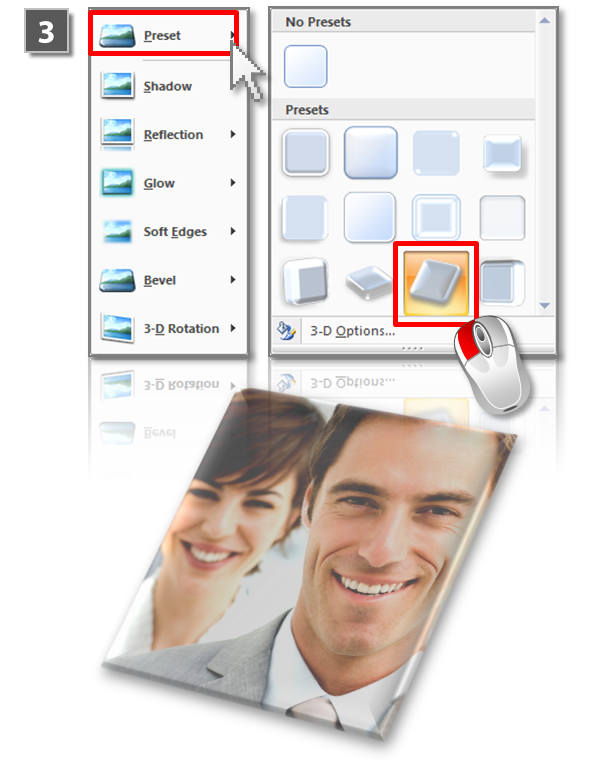 PowerPoint 3D effects for images (step 3)