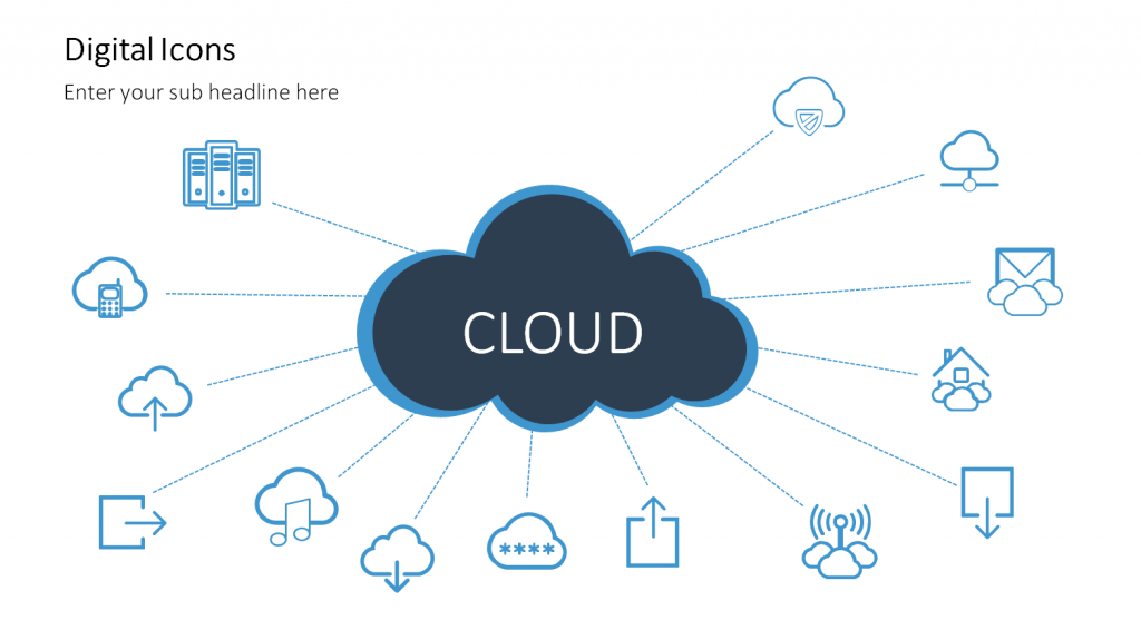 Digital Icons Flat Design PPT