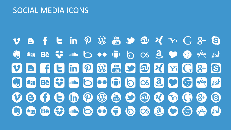 Social Media Icons for PowerPoint