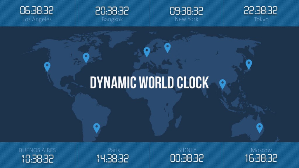 World clock to illustrate different time zones