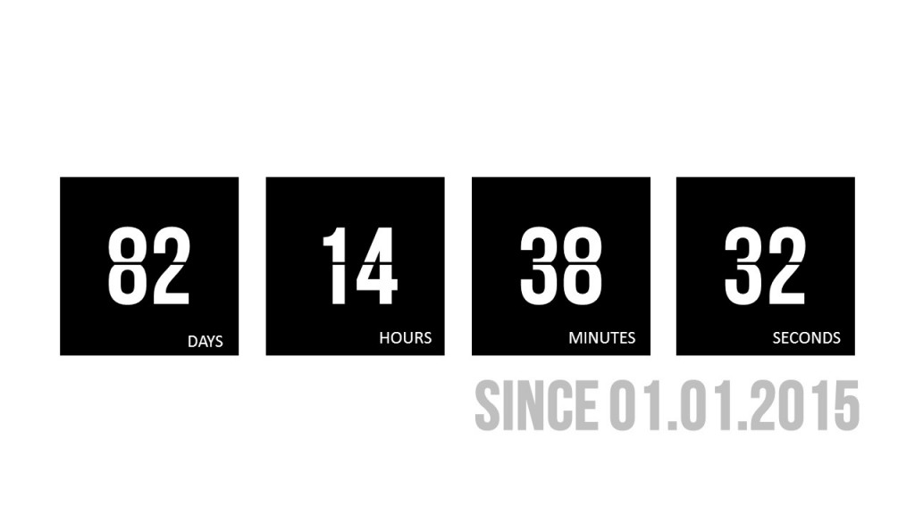 Automatically counts past time since a preset date