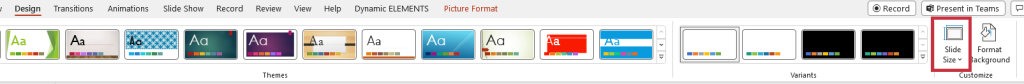 change powerpoint slide format: changing from 4:3 to 16:9