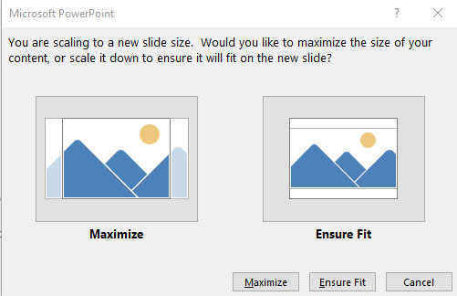Maximize or scale your PowerPoint portrait format