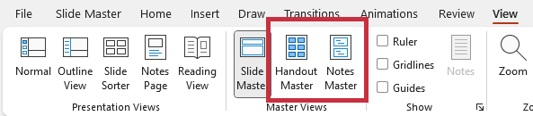 Beneath the powerpoint slide master your can use other masters