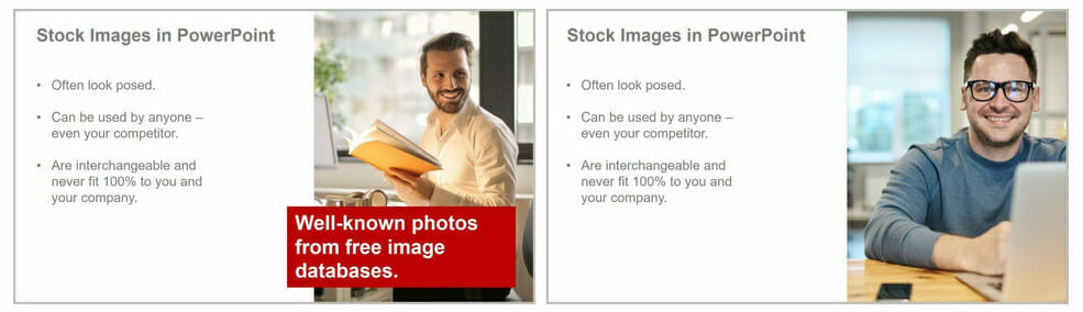 No to Stock images: are exchangable