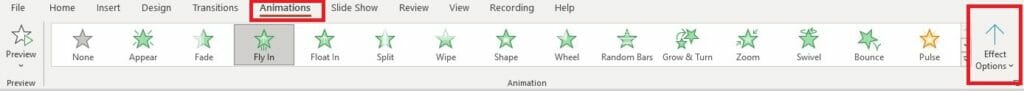 7 Animationen Effektopitionen