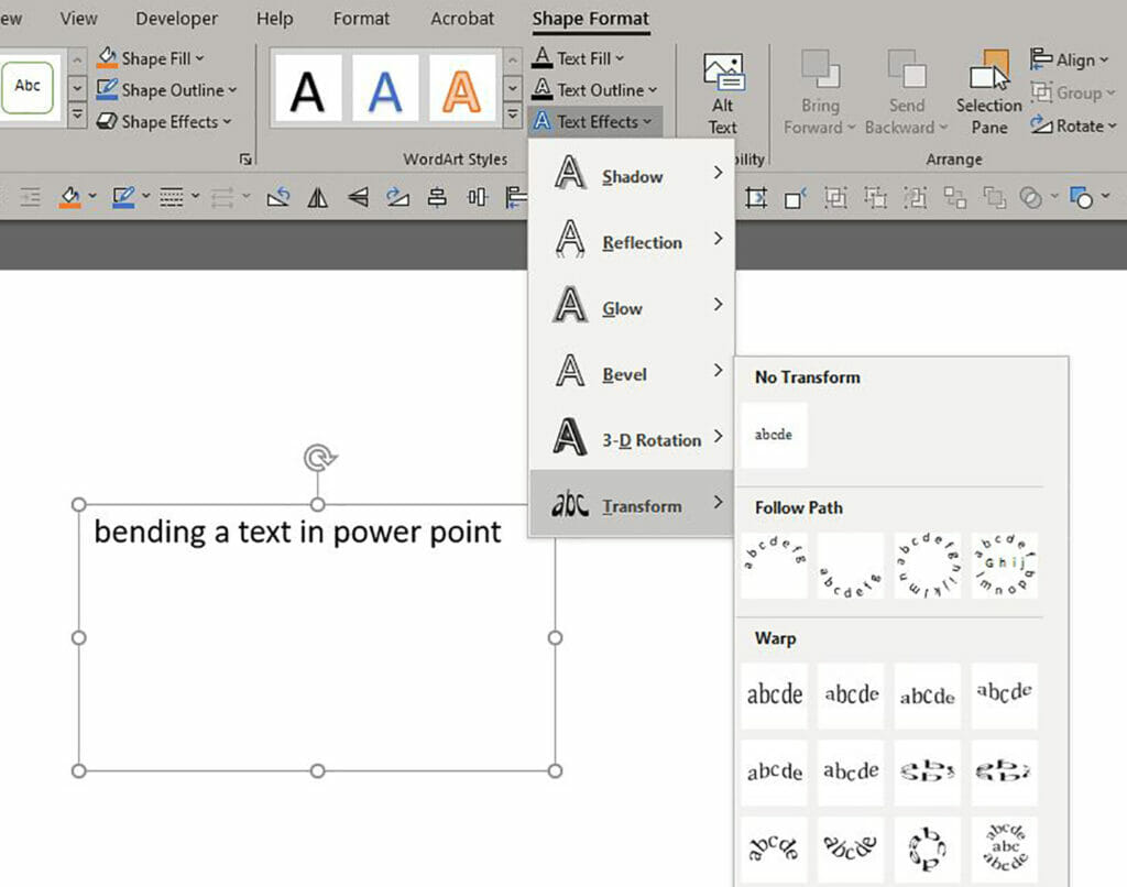 Curved text PowerPoint