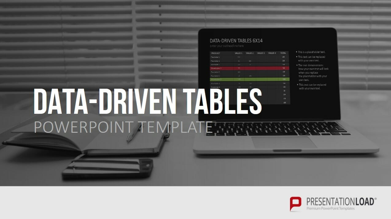 Present tables and figures clearly in PowerPoint: Tips and Tricks! 12 Data Driven Tables PowerPoint Folien Shop