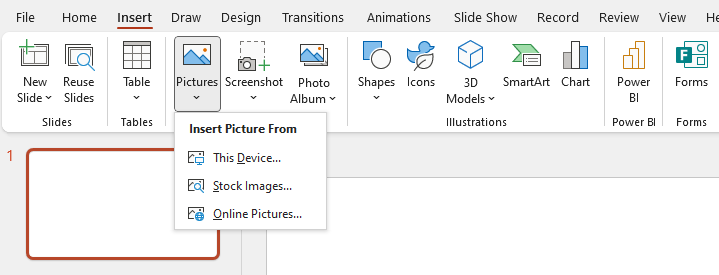 Insert Stockimages in PPT