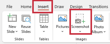 Insert a PDF into PowerPoint via Screenshot
