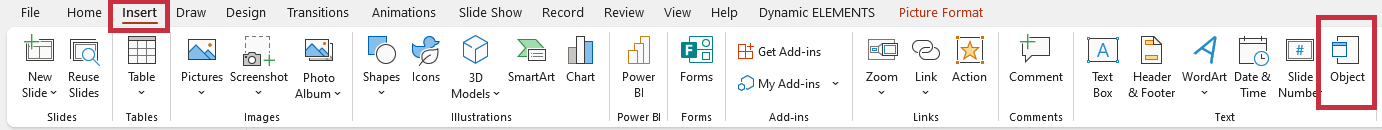insert a PDF into PowerPoint Link