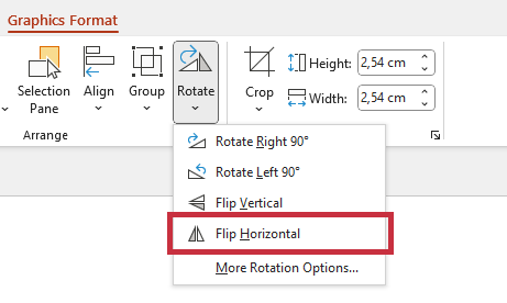 flip images in PowerPoint flip horizontal