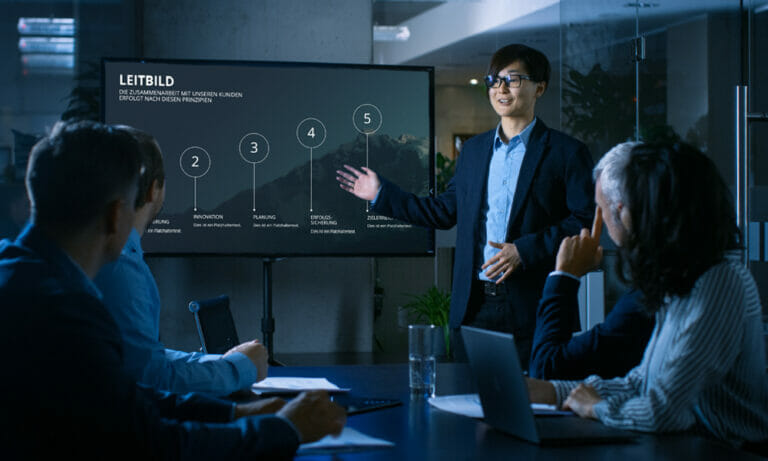PowerPoint Presentations on a Television Screen