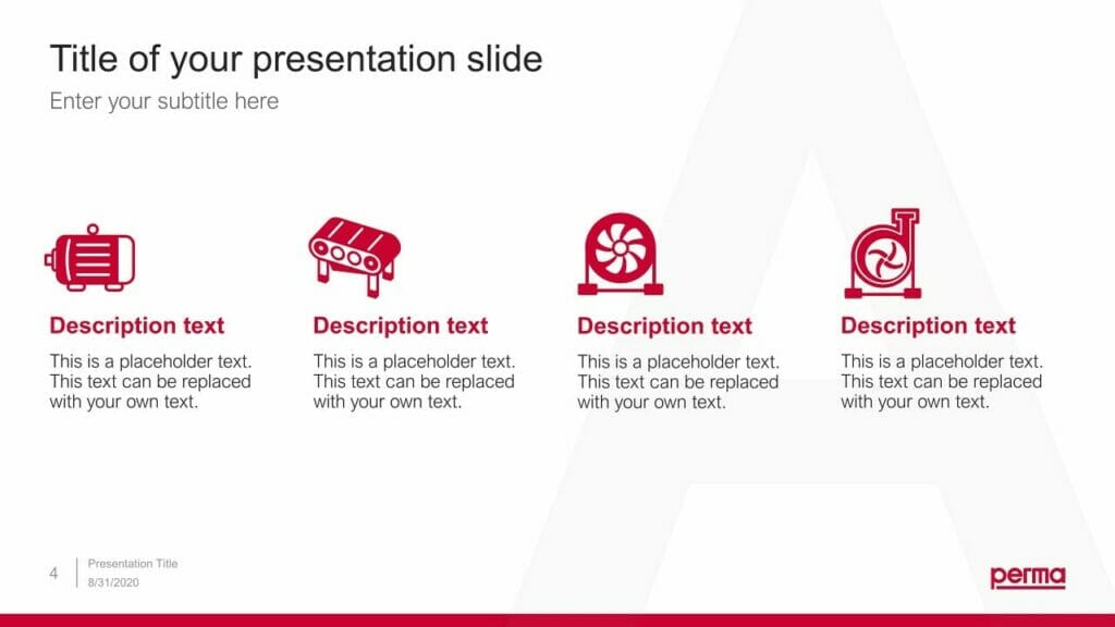 PowerPoint Layout Text Icons Example 4