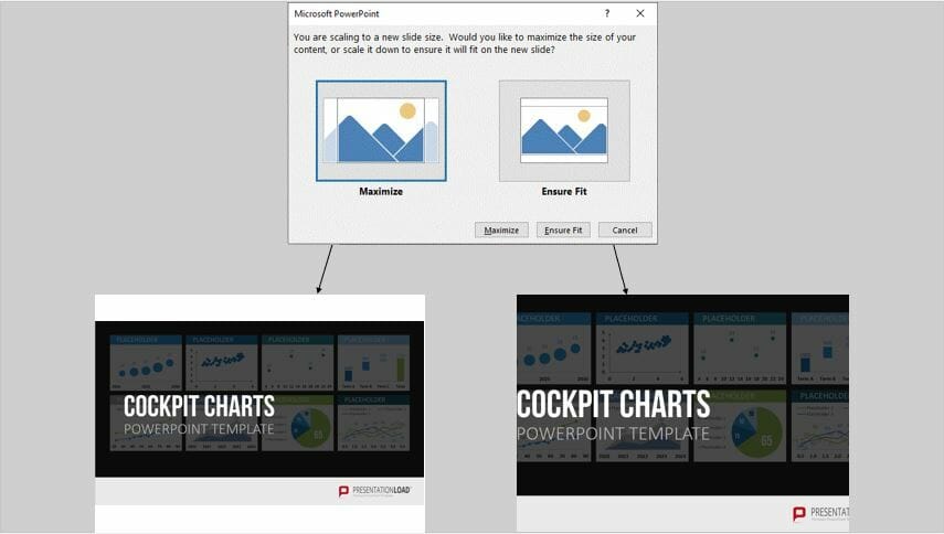 Example for adjusting powerpoint slide format