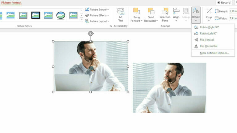 Tutorial how to flip images in PowerPoint