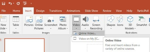 Insert video into PowerPoint